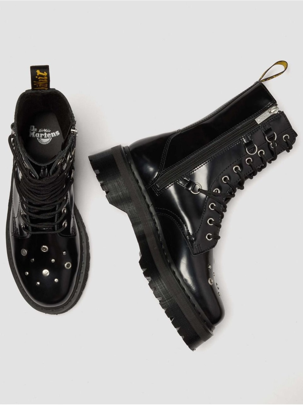 Dr. Martens JADON HI STUDDED BUTTERO LEATHER PLATFORM BOOTS - Picture 10 of 12